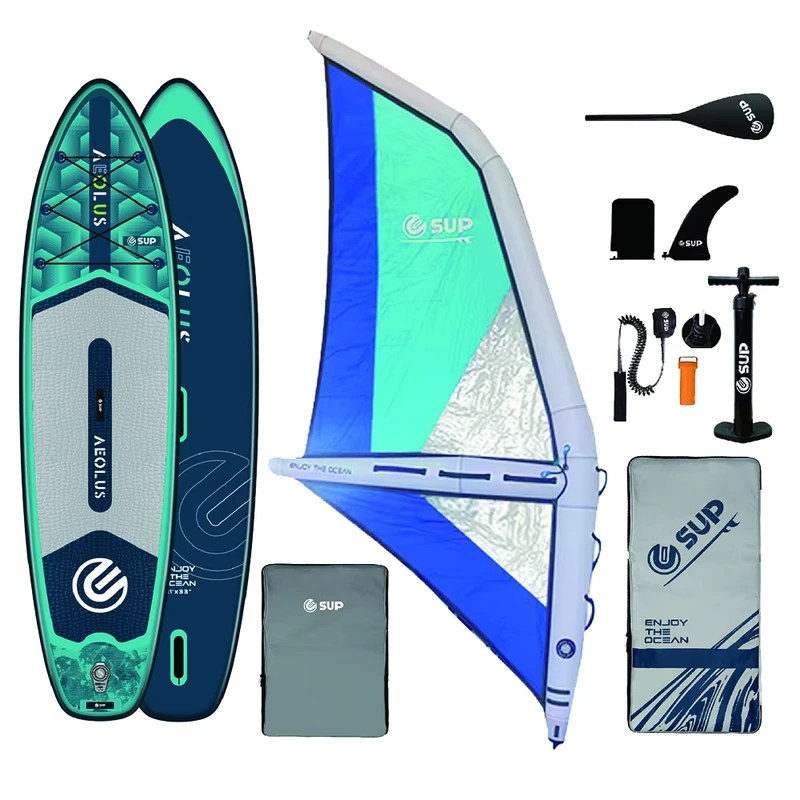 ESUP Prancha de Stand Up Paddle Inflável (SUP) em Materiais PVC/ABS Ecológicos, Kit de Reparação, Bomba, Windsurf, Ocean Waters