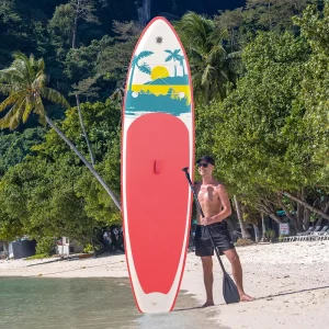 EU Freeshipping Beginner Friendly for Red CE Certified Eco Friendly Inflatable Stand Paddle Board Super Wide 335cm MAX