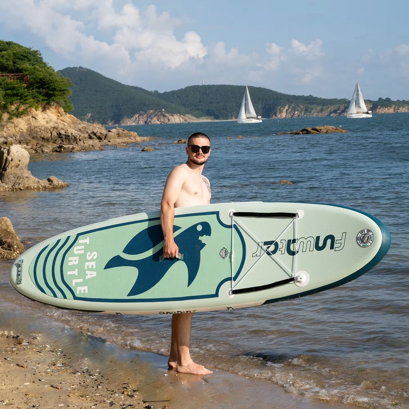 EU Freiversand Preis Dropshipping für CE-zertifiziertes umweltfreundliches aufblasbares Stand-Up-Paddle-Board, super breit 320 cm