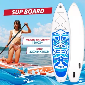 EU Warehouse Export Inflatable Paddle Board Extra Wide 320cm 180kg Max Load Durable Stand up SUP Board TIKI