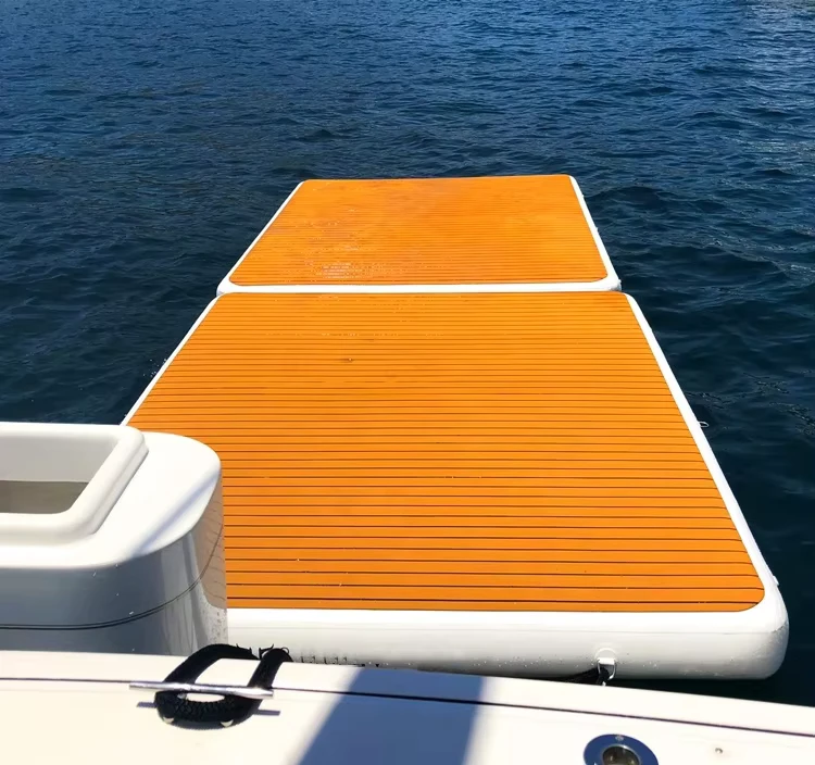 Plataforma Inflable de Yate EVA Antideslizante 10 pies x 6.6 pies Flotante Muelle para Yates