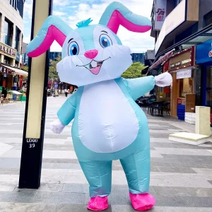 Paasfeest opblaasbare konijn mascotte wandelend opblaasbaar konijn kostuum opblaasbare Valentijnsdag konijn