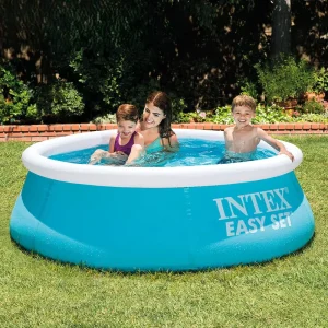 Easy Set Inflatable Swimming Pool 6ft x 20in Puncture Resistant UV Resistant PVC Quick Inflation for Family
