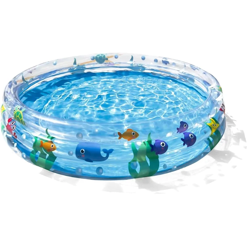 Easy Set up Kids Swimming Pool Ring Durable Ocean Themed Paddling Pool Inflatable Pool for Kids