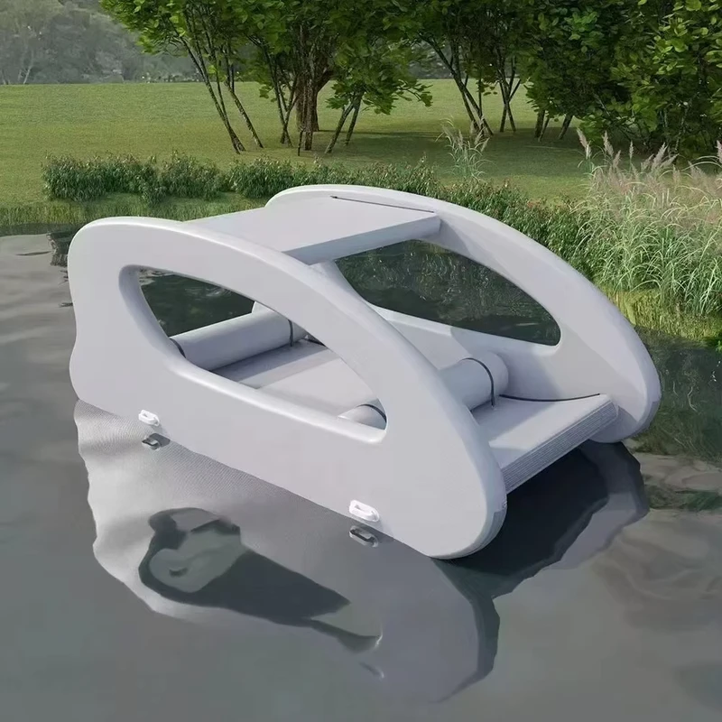 Yate inflable de lujo de fácil instalación, barco de pesca portátil eléctrico de energía solar para entretenimiento acuático, para 2-8 personas