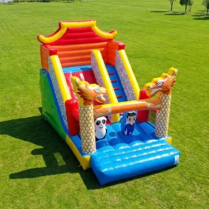 Eco Friendly 0.55mm PVC Large Inflatable Dry Slide 4x10x6m with 20 Children Capacity for Outdoor Commercial Kids Play