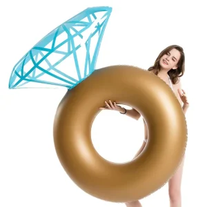 Eco Friendly Inflatable Diamond Thickened Adult Pool Lifebuoy Swimming Ring for Couple Photo Prop Single
