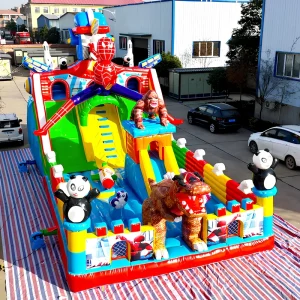 Eco-Friendly Inflatable Dry Slide Bouncy Castle Combo Commercial Thick PVC Outdoor Kids Giant Playground Custom Design