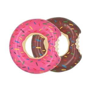 Eco-Friendly PVC Donut Tube Inflatable Swimming Rings 2-Pack 23.6-inch for Child Summer Beach Games Party Decorations