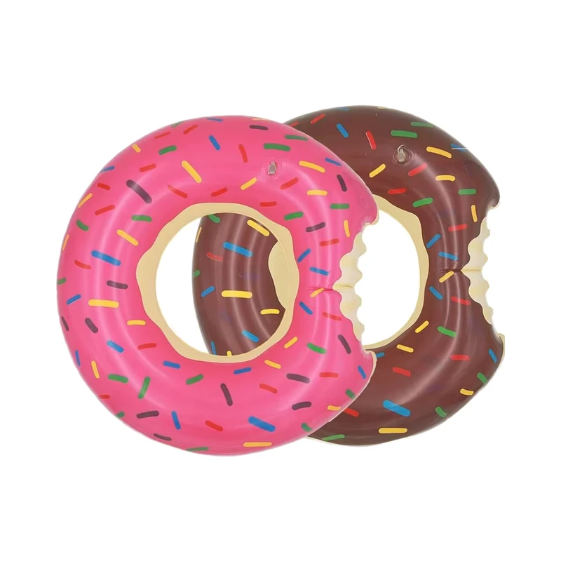 Eco-Friendly PVC Donut Tube Inflatable Swimming Rings 2-Pack 23.6-inch for Child Summer Beach Games Party Decorations