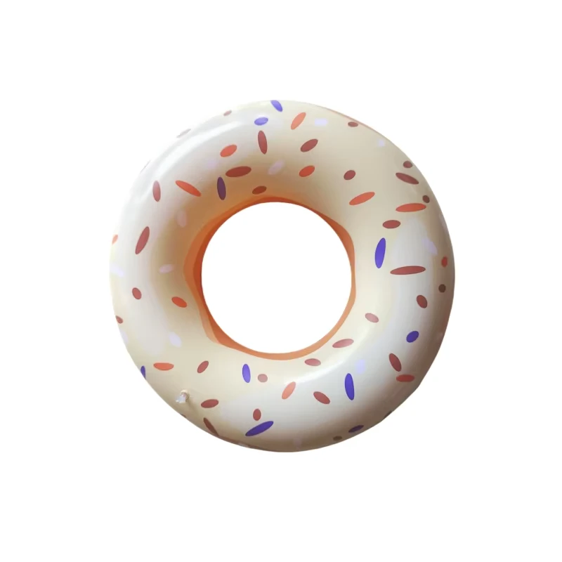 Cincin Renang Inflatable Donut PVC Ramah Lingkungan Tahan Lama untuk Anak-anak dan Dewasa, Seru di Kolam Musim Panas, Multi-warna