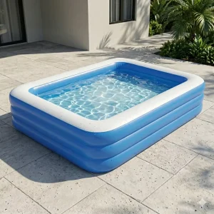 Piscina Inflável Dobrável Eco-Friendly em PVC Certificada CE Tamanho Personalizável para Brincadeiras ao Ar Livre em Família no Quintal