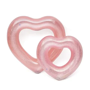 Eco friendly Beach Party Inflatable Heart shaped Swimming Ring PVC Pool Float for Water Games