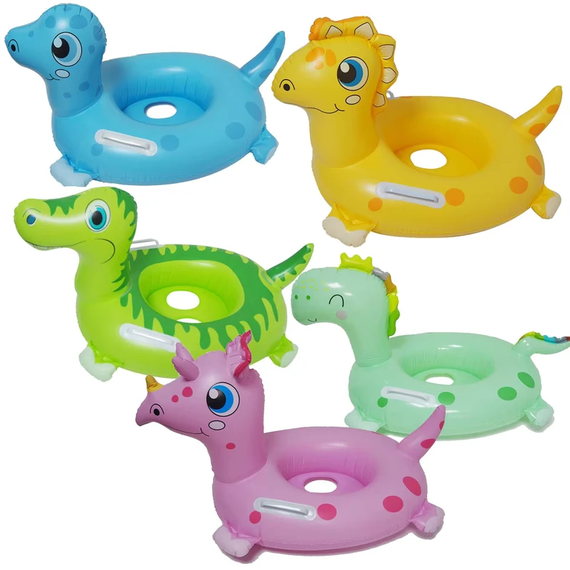 Milieuvriendelijke PVC Opblaasbare Cartoon Dinosaurus Zwemband met Aangepast Logo voor Baby Vouwbare Zwembad Zee Gebruik
