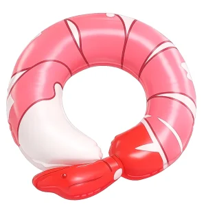 Eco friendly PVC Inflatable Shrimp Swimming Ring Durable Giant Sea Food Design Pool Float Circle for Water Sports