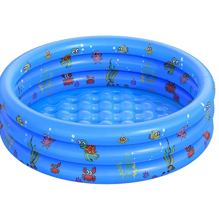 Eco friendly PVC Inflatable Sunset Glow Baby 3 ring Swimming Pool Durable Plastic Blow up Baby Spa Bath Tub