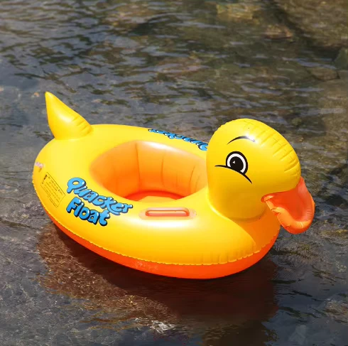 Flotador Inflable de PVC Ecológico en Forma de Pato, Anillo para Niños para Aprender a Nadar, Juegos Acuáticos
