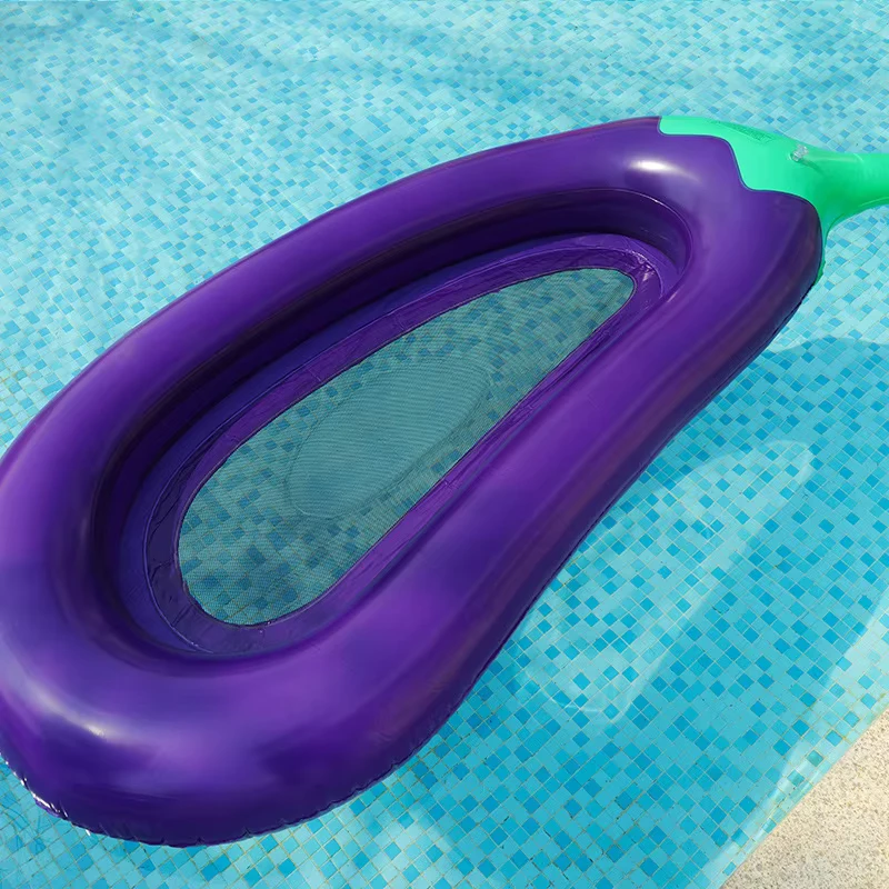 Auberginevormige Zwembad Float Stoel Draagbare Water Lounger Hangmat Bed Opblaasbaar met Net