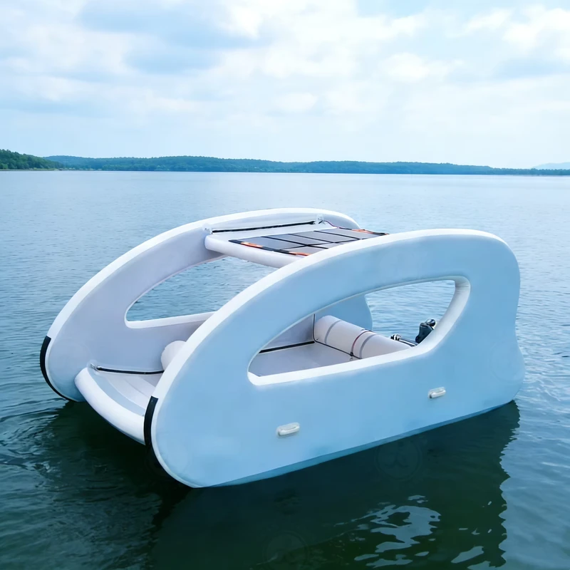 Yate Inflable Eléctrico con Asientos Estables y Cómodos para Navegación de Larga Distancia y Viajes de Lujo en el Agua
