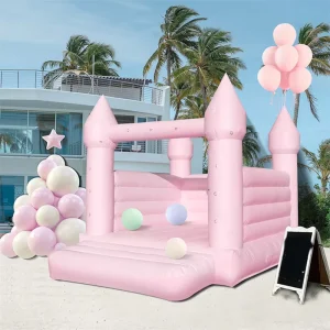 Castillo Inflable de Diseño Elegante y Castillo Hinchable con Tobogán Arco para Decoración de Recepción de Ceremonia de Boda