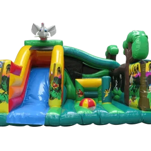 Elephant Jungle Park Inflatable Bouncer House Combo Slide Park for Kids