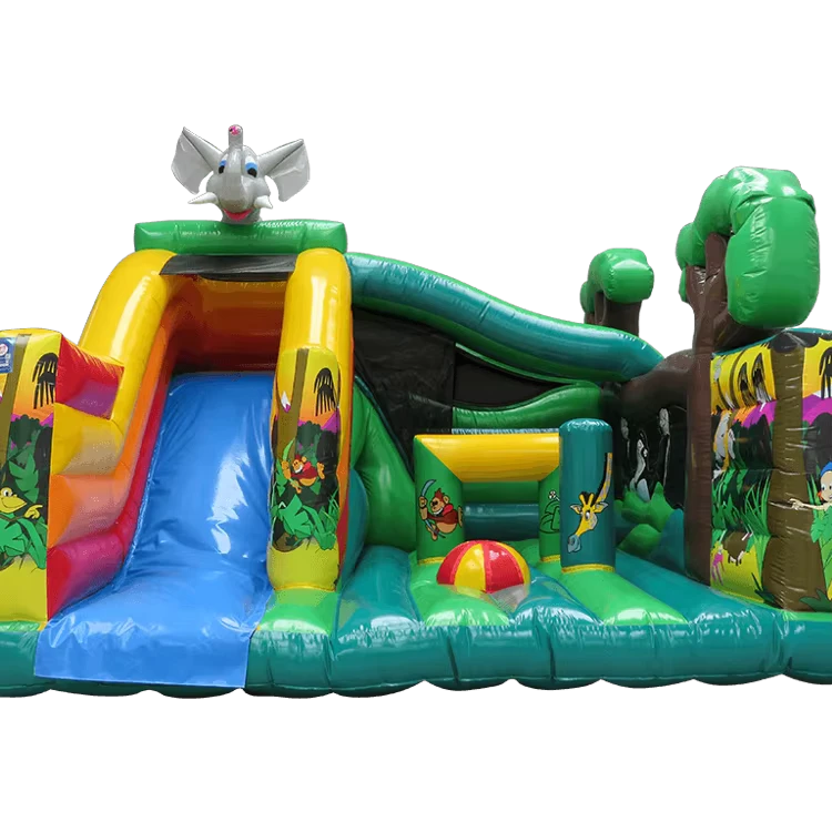 Elephant Jungle Park Inflatable Bouncer House Combo Slide Park for Kids