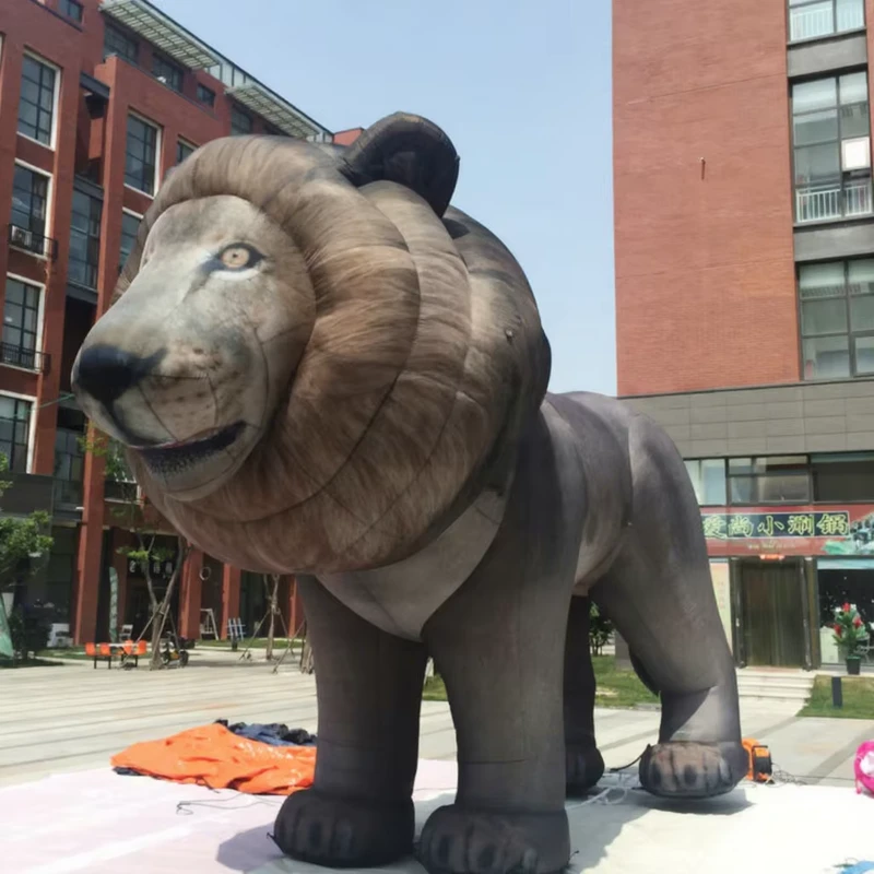 Instalação de Entretenimento, Modelo de Animal Inflável Gigante, Escultura Inflável Decorativa de Leão Personalizada