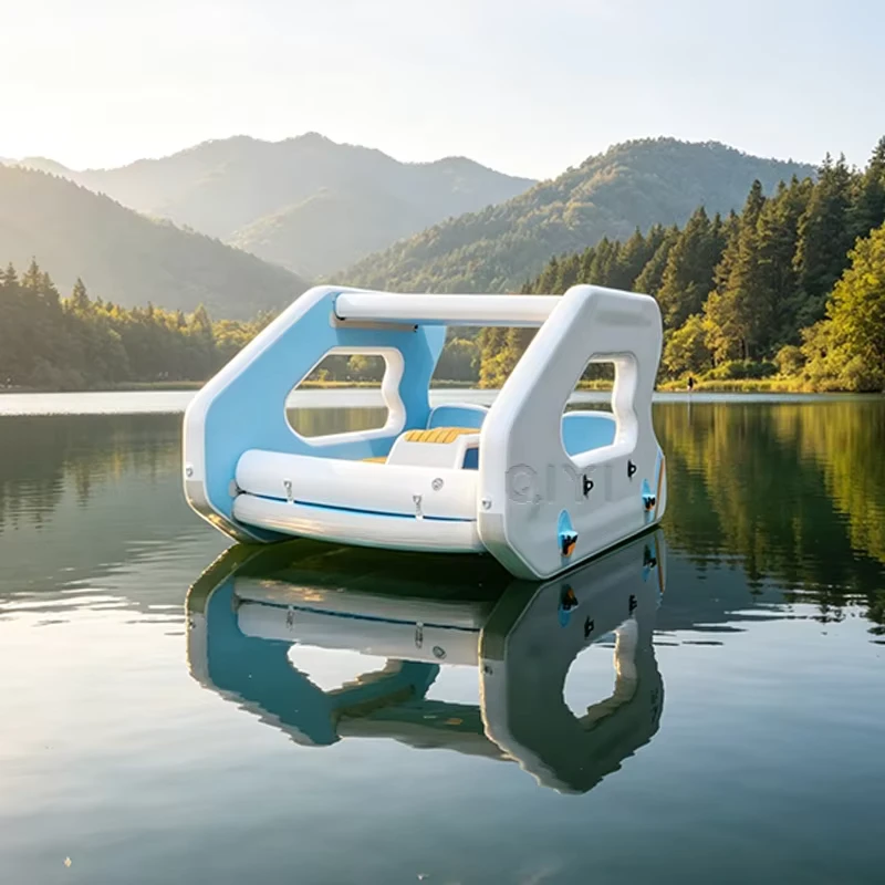 Yacht gonflable de loisirs personnalisé pour la mer ou le lac, maison flottante pour les vacances
