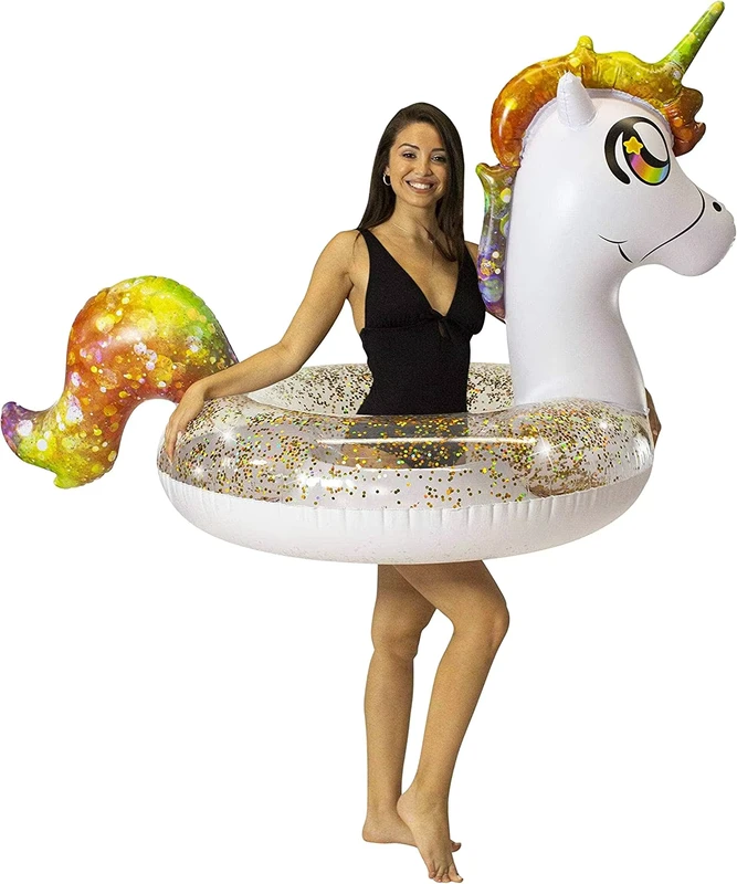 Umweltfreundlicher Einhorn-Einfach-aufblasbarer Poolreifen, Schwimmring für Pool, Strand, See, Fluss, für Kinder und Erwachsene