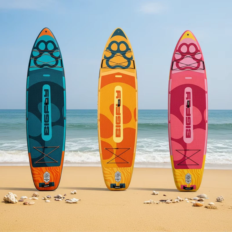 Europäisches Lager auf Lager Aufblasbares Stand-Up-Paddleboard 450LBS Mehrfarbig Haustier Surfbrett Ozean Wasser SUP Board