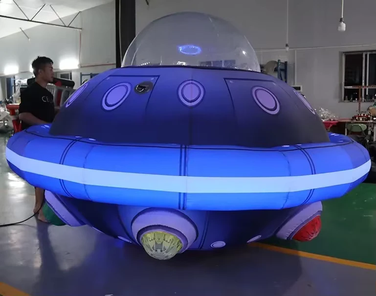 Decoração de Publicidade Exterior Evento Disco Voador Modelo de Espaçonave Balão UFO Inflável Gigante com LED