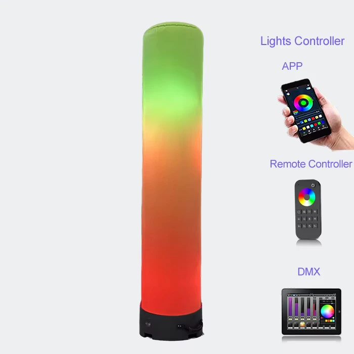 Kolom Lampu Iklan Inflatable Berwarna untuk Pesta Event Lampu Dekorasi Portable
