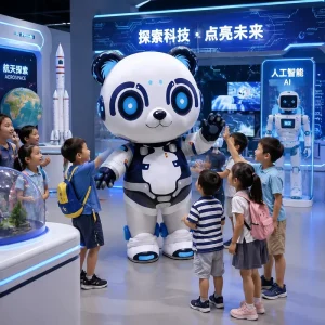 Mascote Inflável Personalizado em Forma de Panda Interativo para Decoração de Eventos Corpo Inteiro