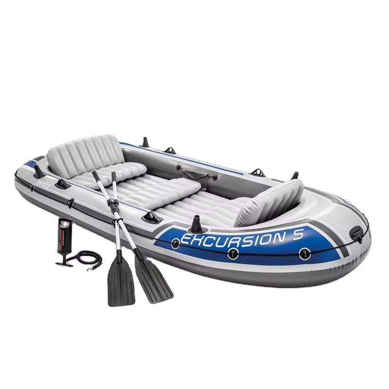 Excursion 5 Boat Five Person Inflatable Rowing Boats PVC Kayak Color Box Packing Set With Pump Oars Bag
