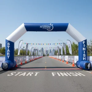 Export Manufacturer Advertising Inflatable Arch Running Events Inflatable Arch Custom Printing Angled Arch