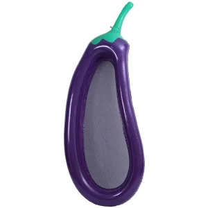 Gonfiabile Extra-Large Spessore 250cm Galleggiante a Forma di Melanzana Lettino con Fondo a Rete