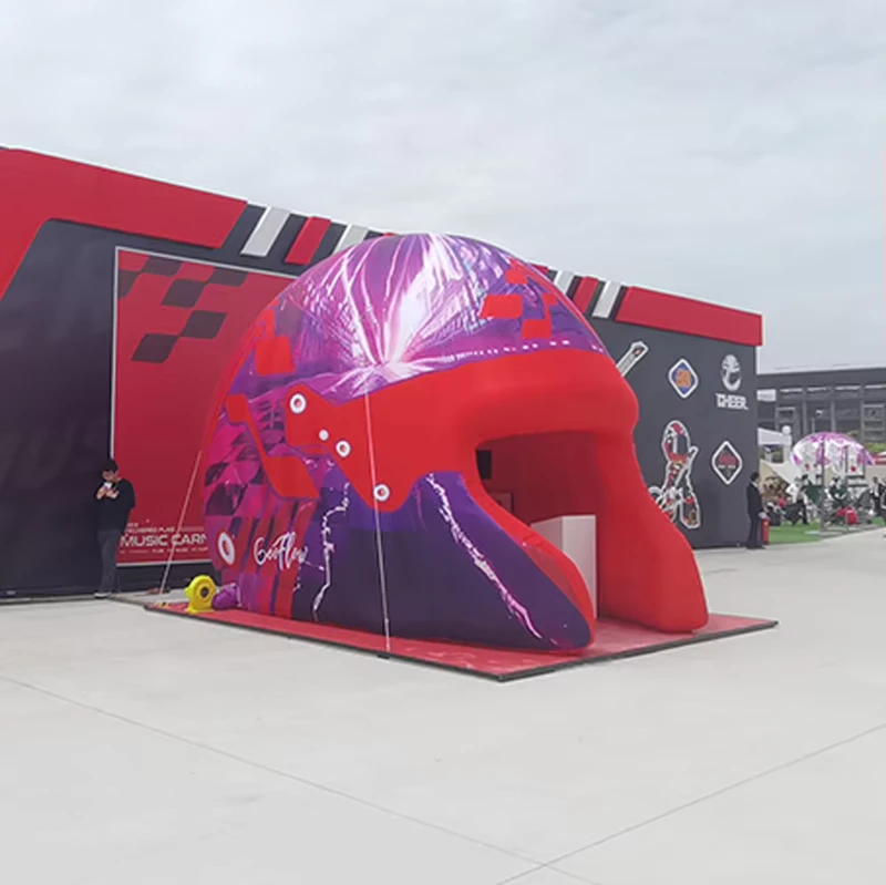 F1 Outdoor Custom LED Inflatable Dome Tent Helmet Shape Advertising Inflatables for Events Giant Inflatable Tent