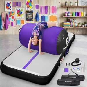 حصيرة هوائية قابلة للنفخ معتمدة من FBsport PVC للتدريب على الجمباز ومجموعة أسطوانة هوائية صغيرة