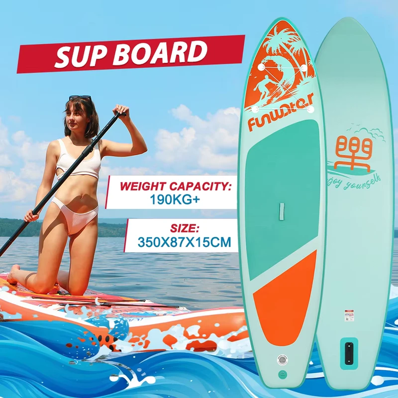 FUNWATER Dropshipping 350 cm SUP-Board, Paddleboard mit Zubehör, Surfbrett, aufblasbares Paddleboard