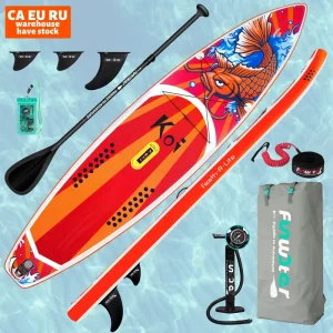 FUNWATER Dropshipping OEM 11’6″ Koi SUP Stand Up Paddle Board Surfboard Inflatable Standup Paddleboard Sub Board Water
