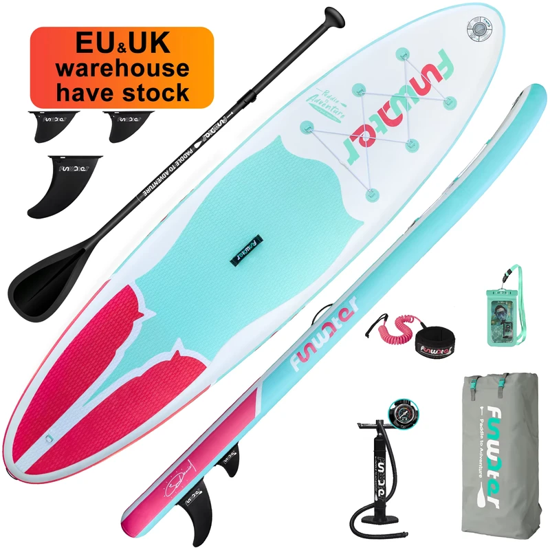 FUNWATER 드롭쉬핑 OEM 패들 보드 인플레이터블 스탠드 업 SUP 패들 보드 페달 보드 낚시 SUP 보드 Suppaddle Bords