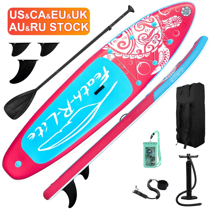 FUNWATER 드롭쉬핑 OEM 서핑 보드 인플레이터블 서프보드 드롭 스티치 수상 스포츠 서브 서프보드