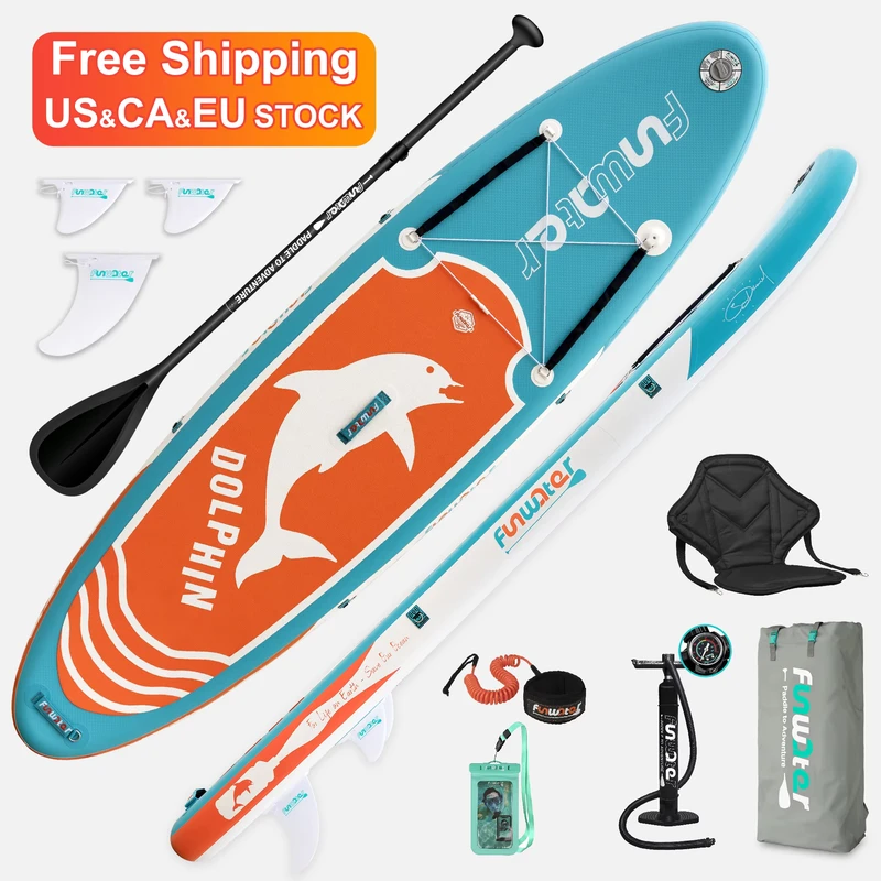 FUNWATER Kostenloser Versand Dropshipping OEM 10'6" SUP Board Aufblasbares Stand-Up-Paddleboard SUP Paddleboard