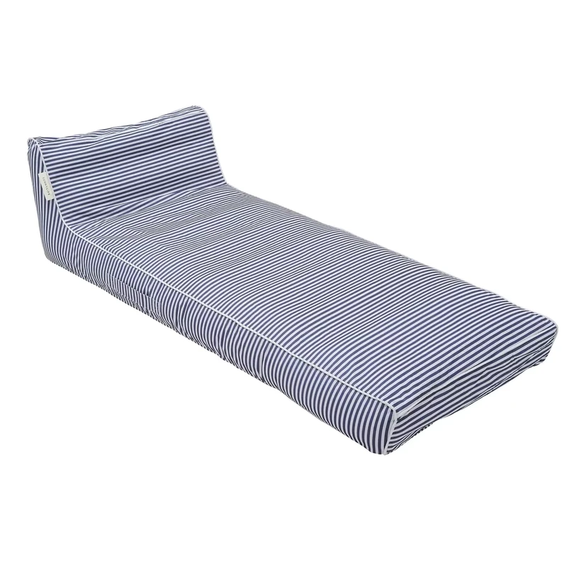 Chaise longue gonflable recouverte de tissu avec dossier, flotteur de piscine adulte, cabana rayé, flotteur aquatique