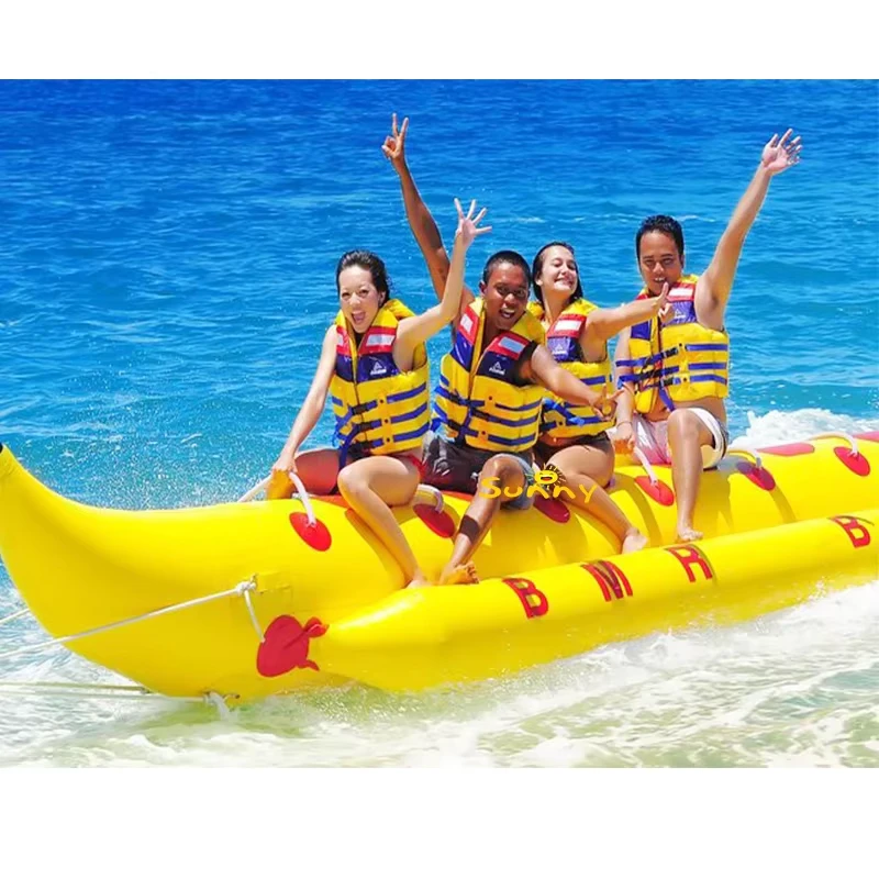 Fabbrica barca gonfiabile a banana per 3~6 persone, barca gonfiabile galleggiante, slitta a banana gonfiabile