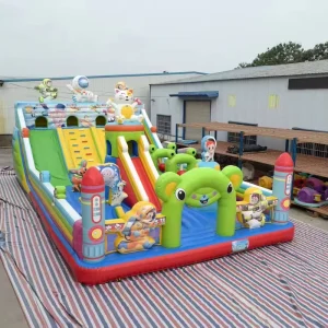 Factory Accurate PVC Material Inflatable Adventure Playground Combo Bounce House Slide Animals Dinosaurs Theme Easy