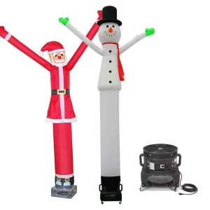 Fabriekskleurige PVC Opblaasbare Lucht Swing Sky Dancer met Blower Fan Gedrukte Advertentie voor Kerstmis en Thanksgiving