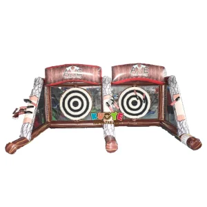 Factory Commercial Carnival Sports Games Double Lane PVC Inflatable Axe Throwing Game with Blower for Party Rental and Events