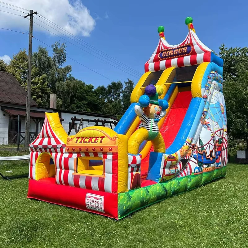 Factory Commercial Slip and Slide Combo Wet Dry Bouncer Colorful Inflatable Slides