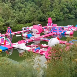 Factory Custom Adult Mega Floating Island Inflatable Playground Aquatic Obstacles Floating Amusement Equipment for Water Parks
